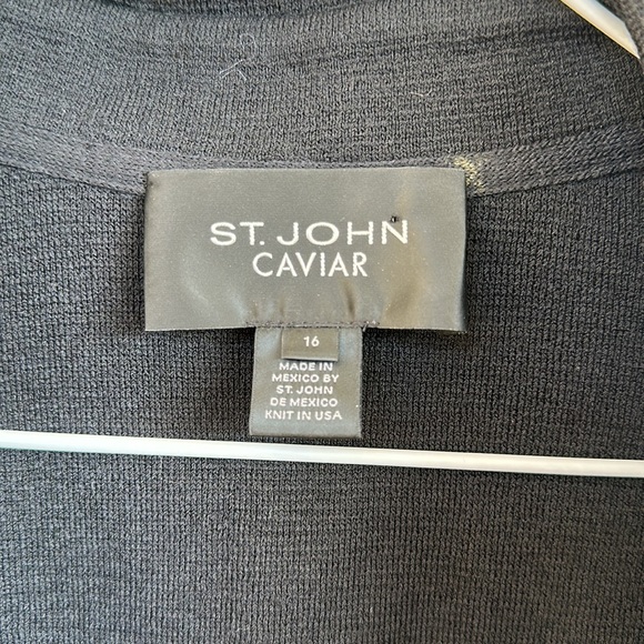 PRICE FIRM!!! St. John Caviar ruffled cardigan sweater - Picture 2 of 5